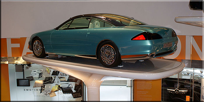 Stoccarda 2019. La Mercedes F200 è attualmente esposta al museo Mercedes.