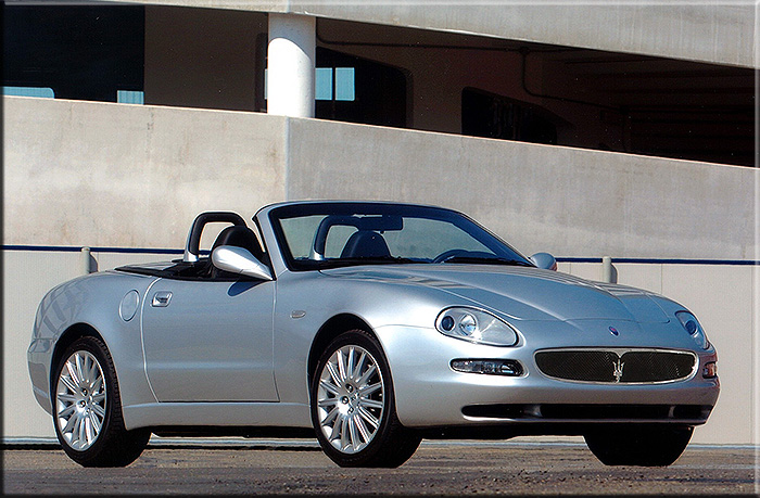 Agosto 2001 foto ufficiale della Maserati Spider prima della presentazione al salone di Francoforte.