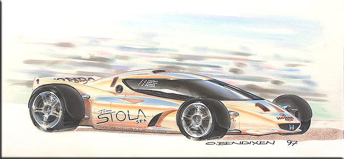 Rivoli 1997, il disegno del designer Oluf Bendixen omaggio al Team Stola